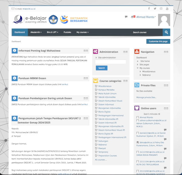 Learning Management System - Dashboard