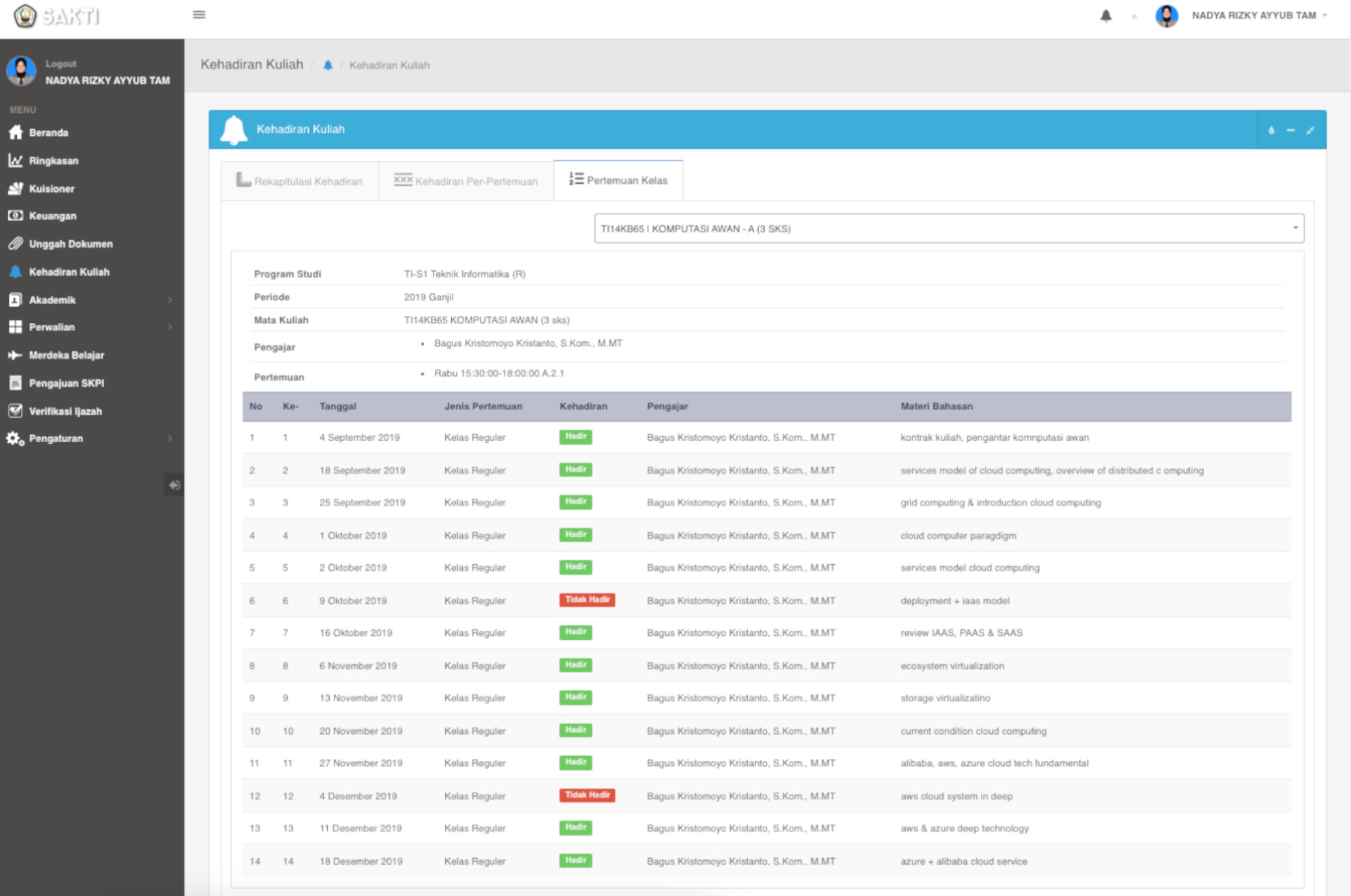 Student Academic System - student attendance