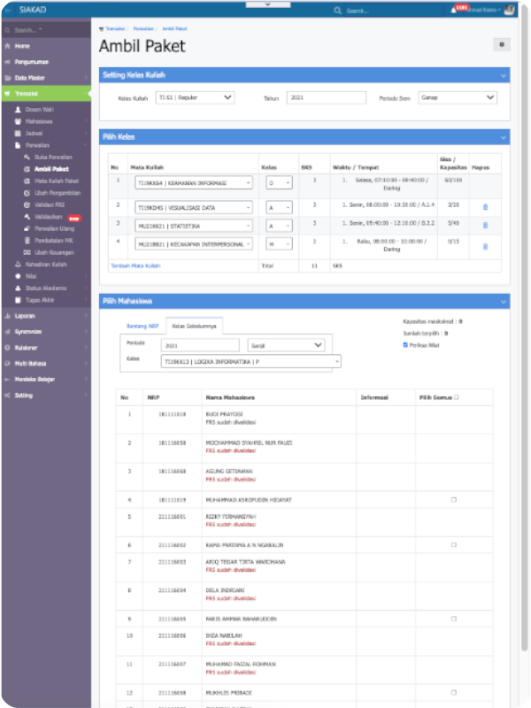 Siakad - student enrollment