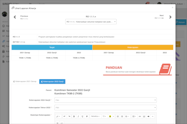 Performance Management System - Submission form